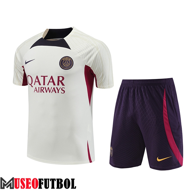 Camiseta Entrenamiento + Cortos PSG Blanco 2023/2024 -02