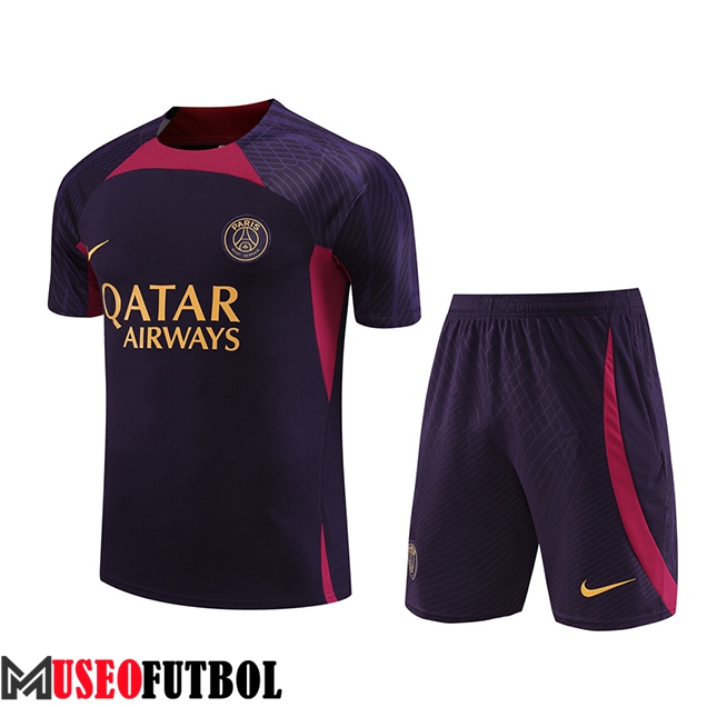 Camiseta Entrenamiento + Cortos PSG Azul/Violeta 2023/2024