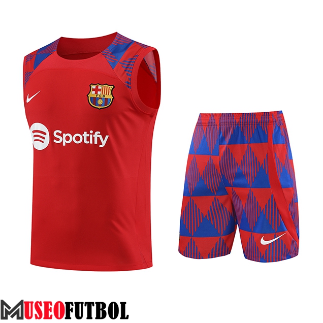 Camiseta Entrenamiento sin mangas + Cortos FC Barcelona Rojo 2023/2024