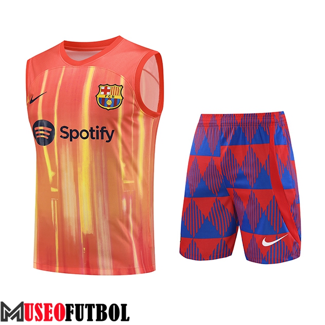 Camiseta Entrenamiento sin mangas + Cortos FC Barcelona Naranja 2023/2024