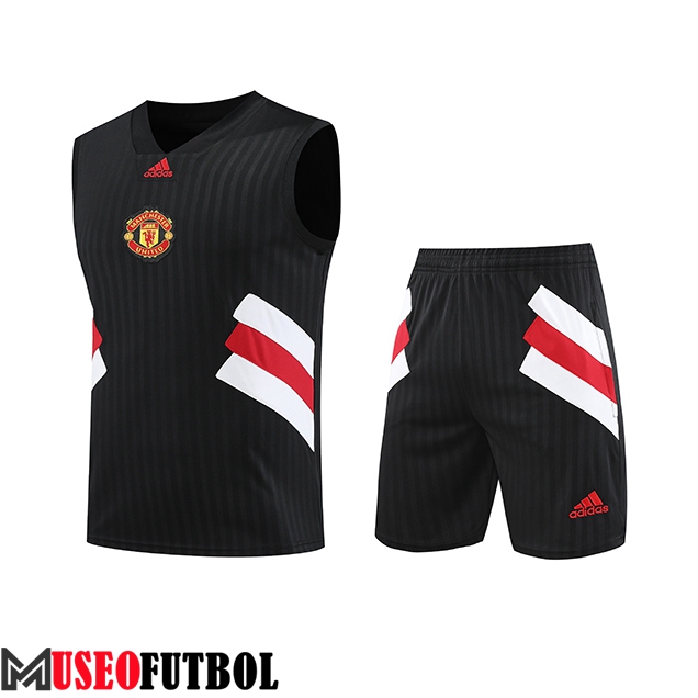 Camiseta Entrenamiento sin mangas + Cortos Manchester United Negro 2023/2024 -02