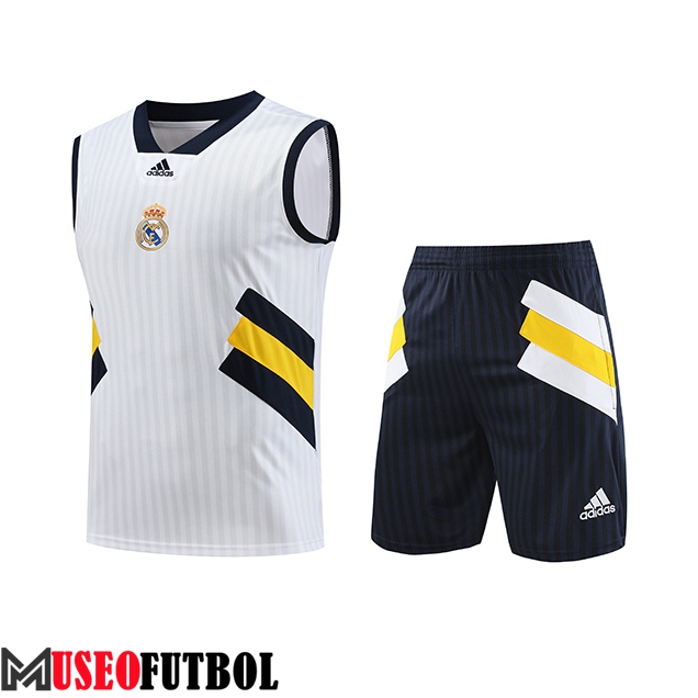 Camiseta Entrenamiento sin mangas + Cortos Real Madrid Blanco 2023/2024 -02