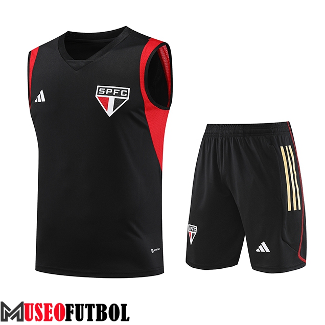 Camiseta Entrenamiento sin mangas + Cortos Sao Paulo FC Negro 2023/2024