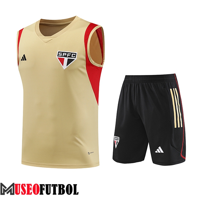 Camiseta Entrenamiento sin mangas + Cortos Sao Paulo FC Marrón 2023/2024