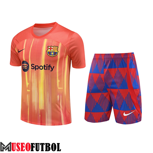 Camiseta Entrenamiento + Cortos FC Barcelona Naranja 2023/2024