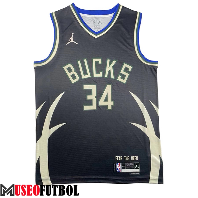 Camisetas Milwaukee Bucks (ANTETOKOUNMPO #34) 2023/24 Negro