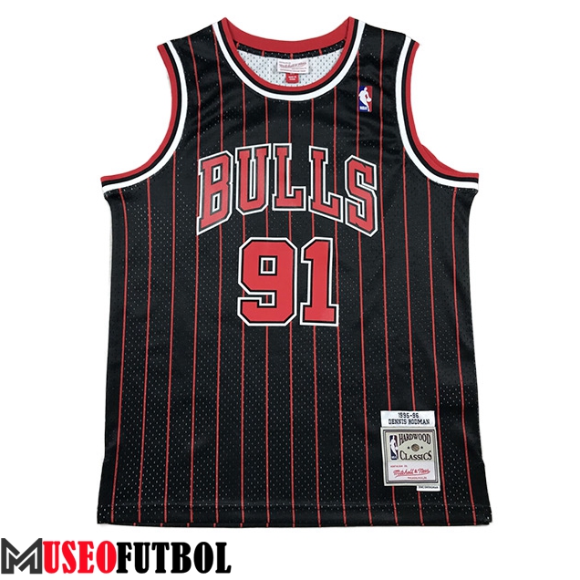 Camisetas Chicago Bulls (RODMAN #91) 2023/24 Negro/Rojo