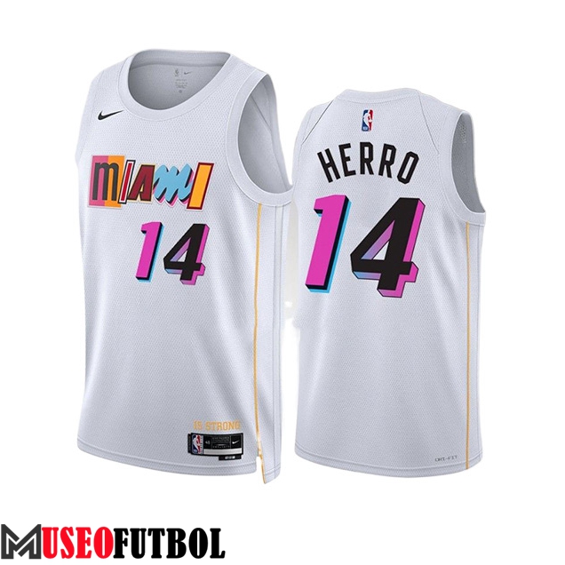 Camisetas Miami Heat (HERRO #14) 2023/24 Blanco -02