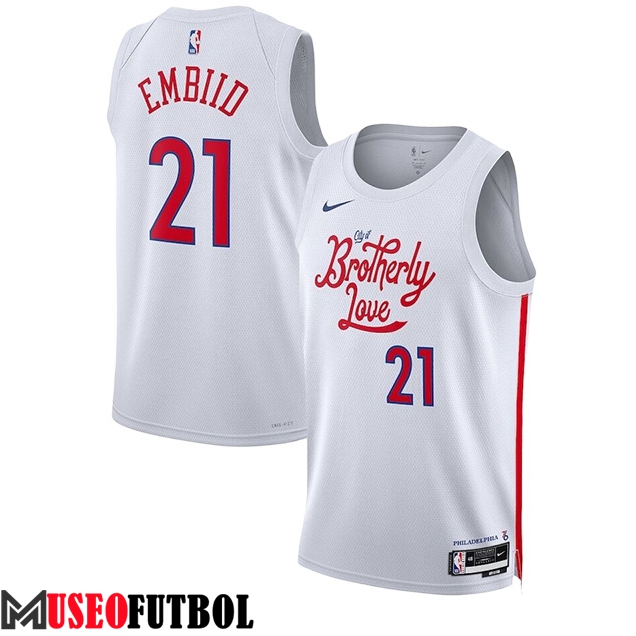 Camisetas Philadelphia 76ers (EMBIID #21) 2023/24 Blanco