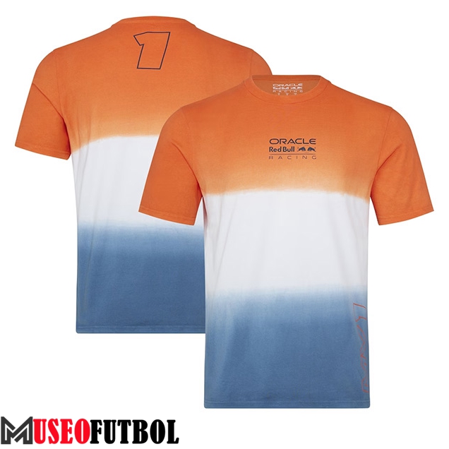 Camiseta de manga corta F1 RedBull Racing Team Naranja/Blanco/Azul 2023