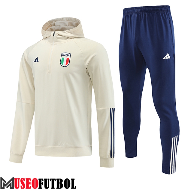 Chaqueta Con Capucha Chandal Italia Blanco 2023/2024