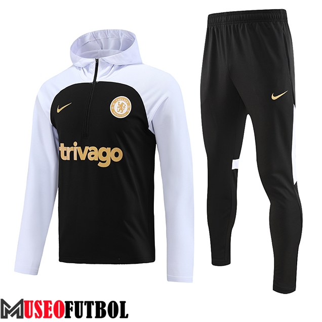 Chaqueta Con Capucha Chandal FC Chelsea Negro/Blanco 2023/2024