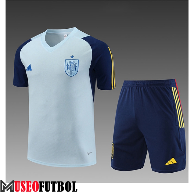 Camiseta Entrenamiento + Cortos España Ninos Azul Claro 2023/2024