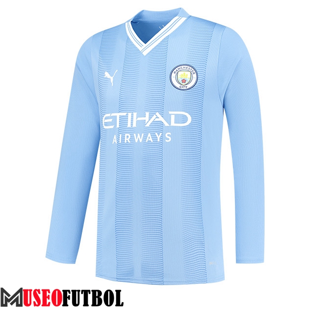 Nueva Camisetas De Futbol Manchester City Primera Manga Larga 2023/2024