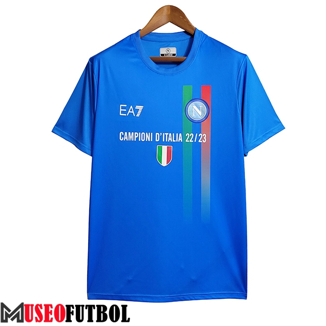 SSC Napoli Italia Champions T-Shirt Azul 2022/2023