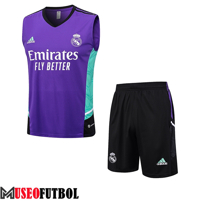 Camiseta Entrenamiento sin mangas + Cortos Real Madrid Violeta 2023/2024 -02