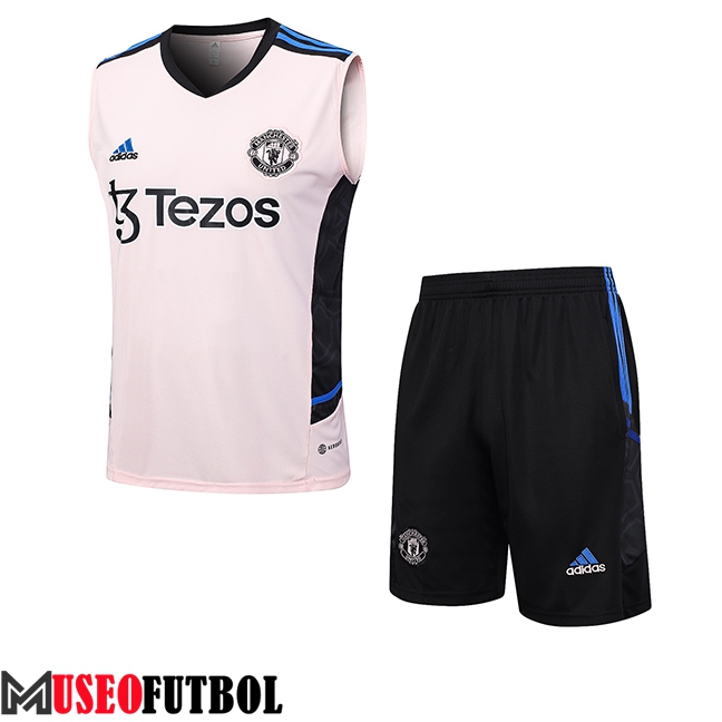 Camiseta Entrenamiento sin mangas + Cortos Manchester United Rosa 2023/2024