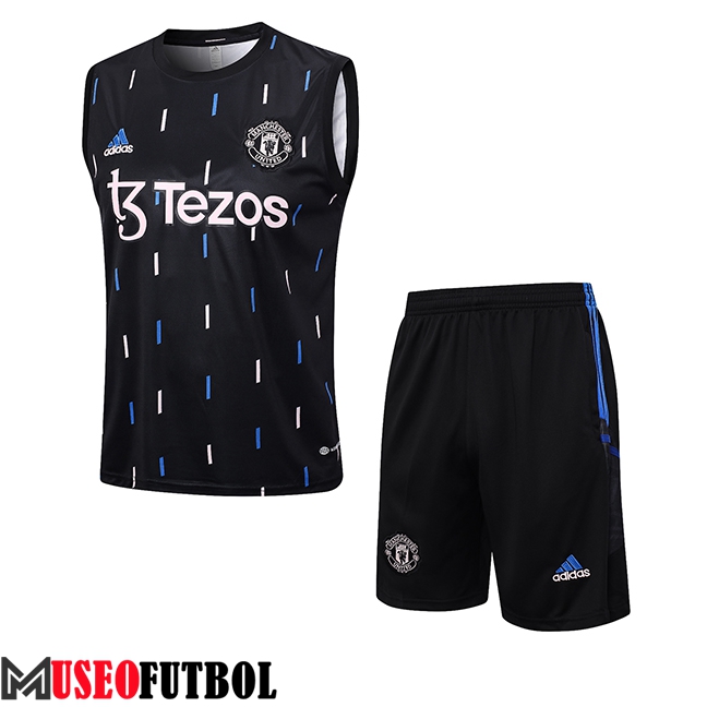 Camiseta Entrenamiento sin mangas + Cortos Manchester United Negro 2023/2024 -03