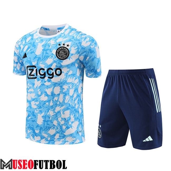 Camiseta Entrenamiento + Cortos Ajax Azul Claro 2023/2024