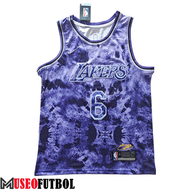 Camisetas Los Angeles Lakers (JAMES #6) 2023/24 Violeta