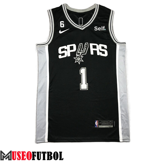 Camisetas San Antonio Spurs (WEMBANYAMA #1) 2023/24 Negro