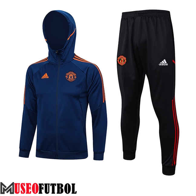 Chaqueta Con Capucha Chandal Rompevientos Chaqueta Manchester United Azul marino 2023/2024