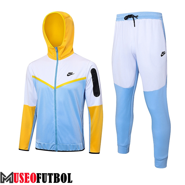 Chaqueta Con Capucha Chandal Rompevientos Chaqueta Nike Azul/Blanco/Amarillo 2023/2024