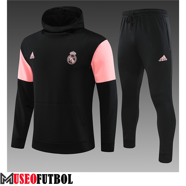 Chaqueta Con Capucha Chandal Real Madrid Ninos Negro 2023/2024 -02