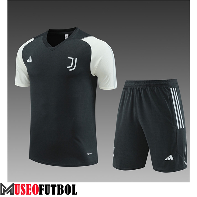 Camiseta Entrenamiento + Cortos Juventus Ninos Gris Oscuro 2023/2024