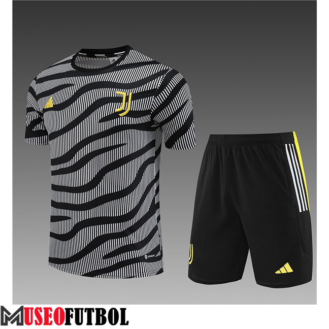 Camiseta Entrenamiento + Cortos Juventus Ninos Gris/Negro 2023/2024