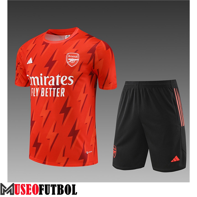 Camiseta Entrenamiento + Cortos Arsenal Ninos Naranja 2023/2024