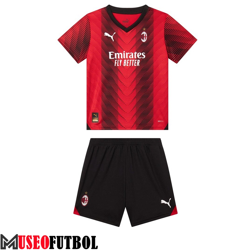 Nueva Camisetas De Futbol AC Milan Ninos Primera 2023/2024