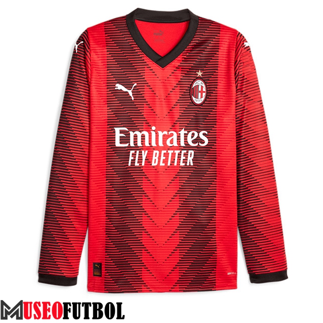 Camisetas De Futbol AC Milan Primera Manga Larga 2023/2024