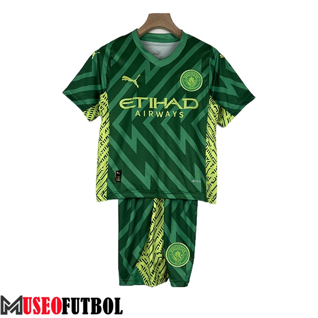 Camisetas De Futbol Manchester City Ninos Portero Verde 2023/2024