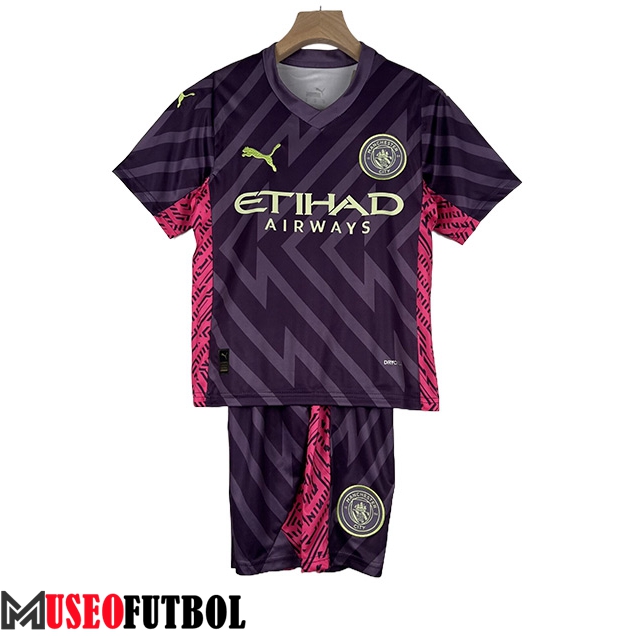 Camisetas De Futbol Manchester City Ninos Portero Violeta 2023/2024