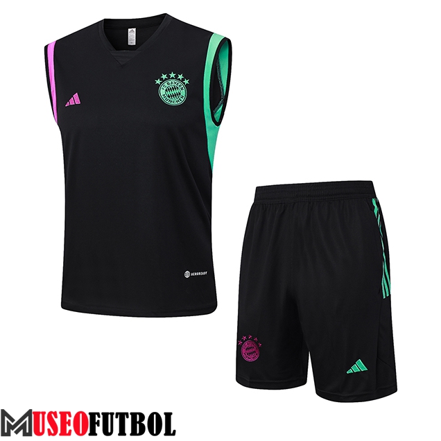 Camiseta Entrenamiento sin mangas + Cortos Bayern Munich Negro 2023/2024 -02