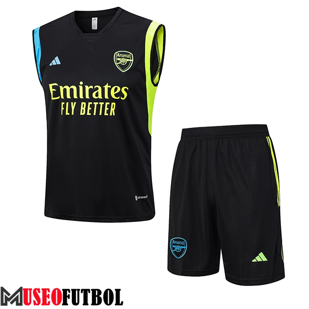 Camiseta Entrenamiento sin mangas + Cortos FC Arsenal Negro 2023/2024 -03