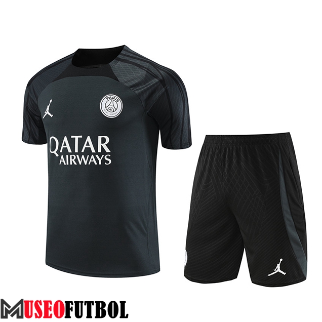 Camiseta Entrenamiento + Cortos Jordan Paris PSG Gris Oscuro 2023/2024