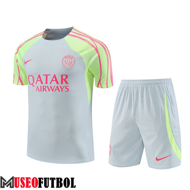 Camiseta Entrenamiento + Cortos Paris PSG Gris Claro 2023/2024