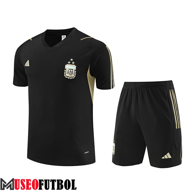 Camiseta Entrenamiento + Cortos Argentina Negro 2023/2024