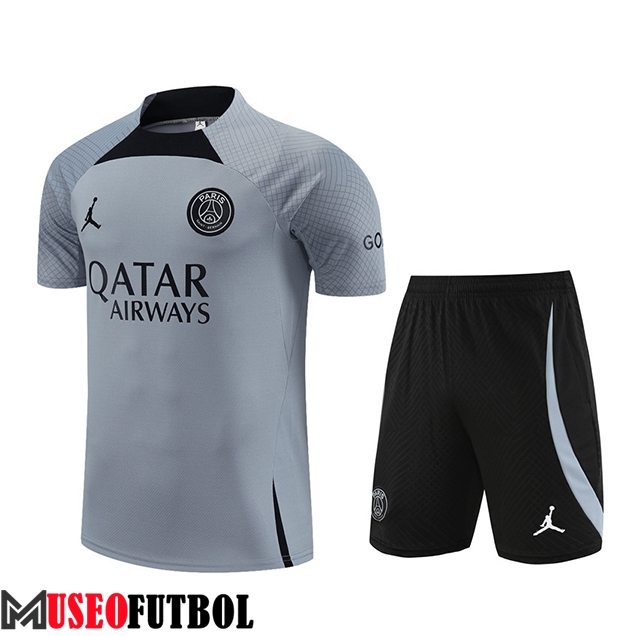 Camiseta Entrenamiento + Cortos Jordan Paris PSG Gris Claro 2023/2024