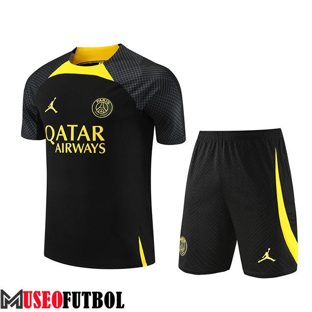 Camiseta Entrenamiento + Cortos Jordan Paris PSG Negro/Amarillo 2023/2024