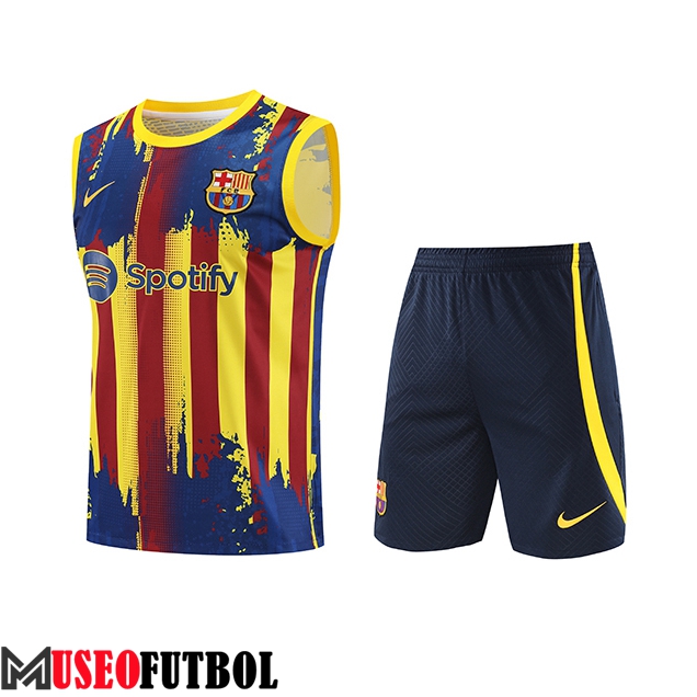 Camiseta Entrenamiento sin mangas + Cortos FC Barcelona Amarillo/Rojo/Azul 2023/2024