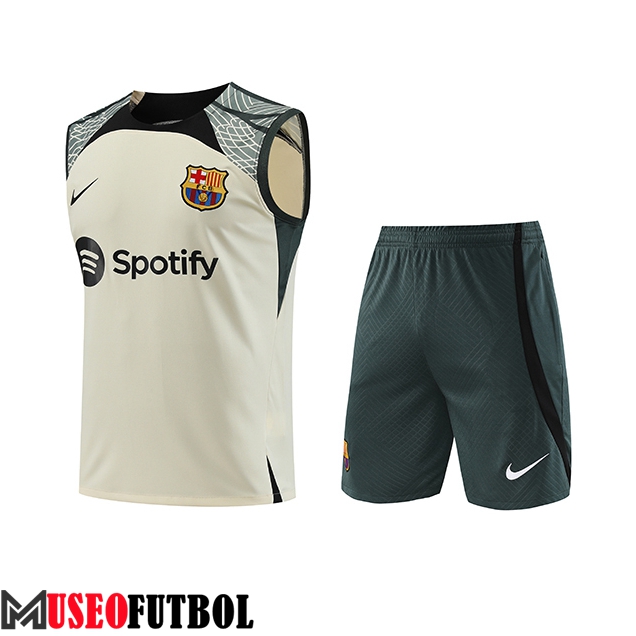 Camiseta Entrenamiento sin mangas + Cortos FC Barcelona Amarillo 2023/2024 -03