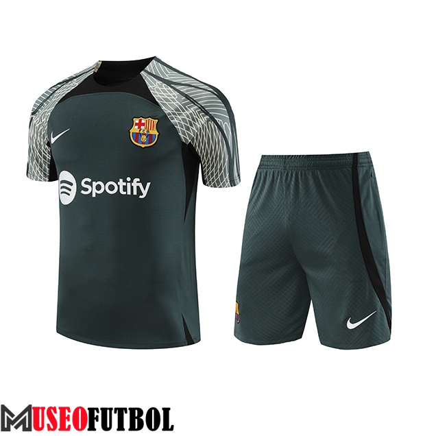 Camiseta Entrenamiento + Cortos Jordan FC Barcelona Verde 2023/2024 -02