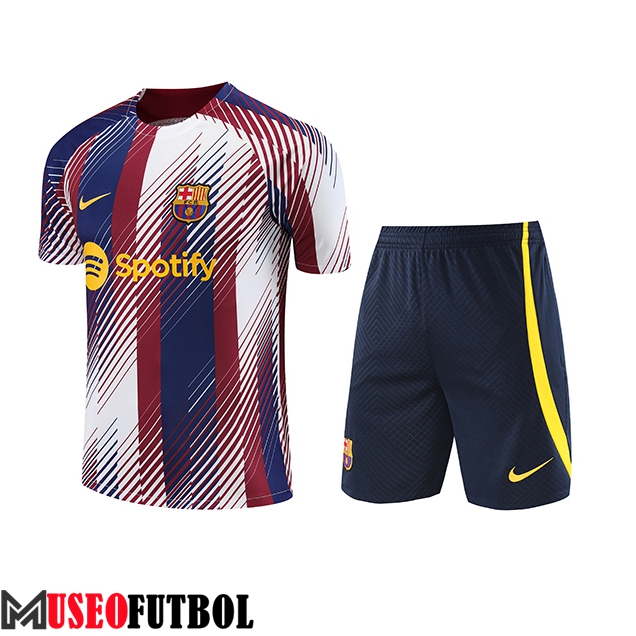 Camiseta Entrenamiento + Cortos Jordan FC Barcelona Azul/Blanco/Rojo 2023/2024