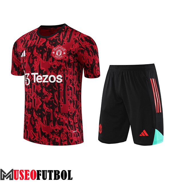 Camiseta Entrenamiento + Cortos Jordan Manchester United Rojo 2023/2024