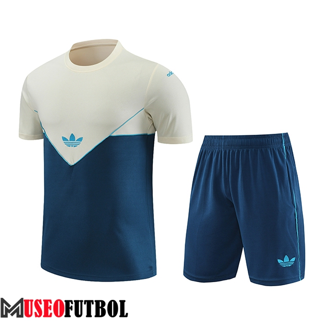 Camiseta Entrenamiento + Cortos Adidas Blanco/Azul 2023/2024