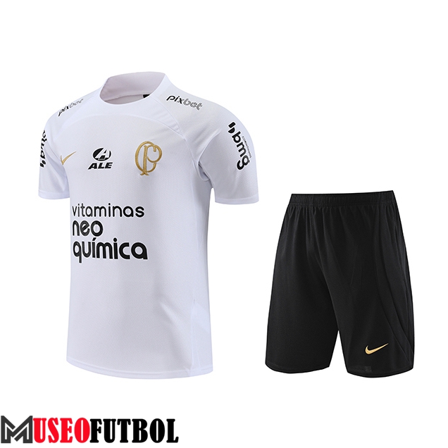 Camiseta Entrenamiento + Cortos Corinthians Blanco 2023/2024 -02