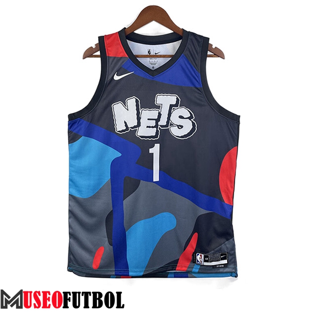 Camisetas Brooklyn Nets (BRIDGES #1) 2023/24 Azul/Gris